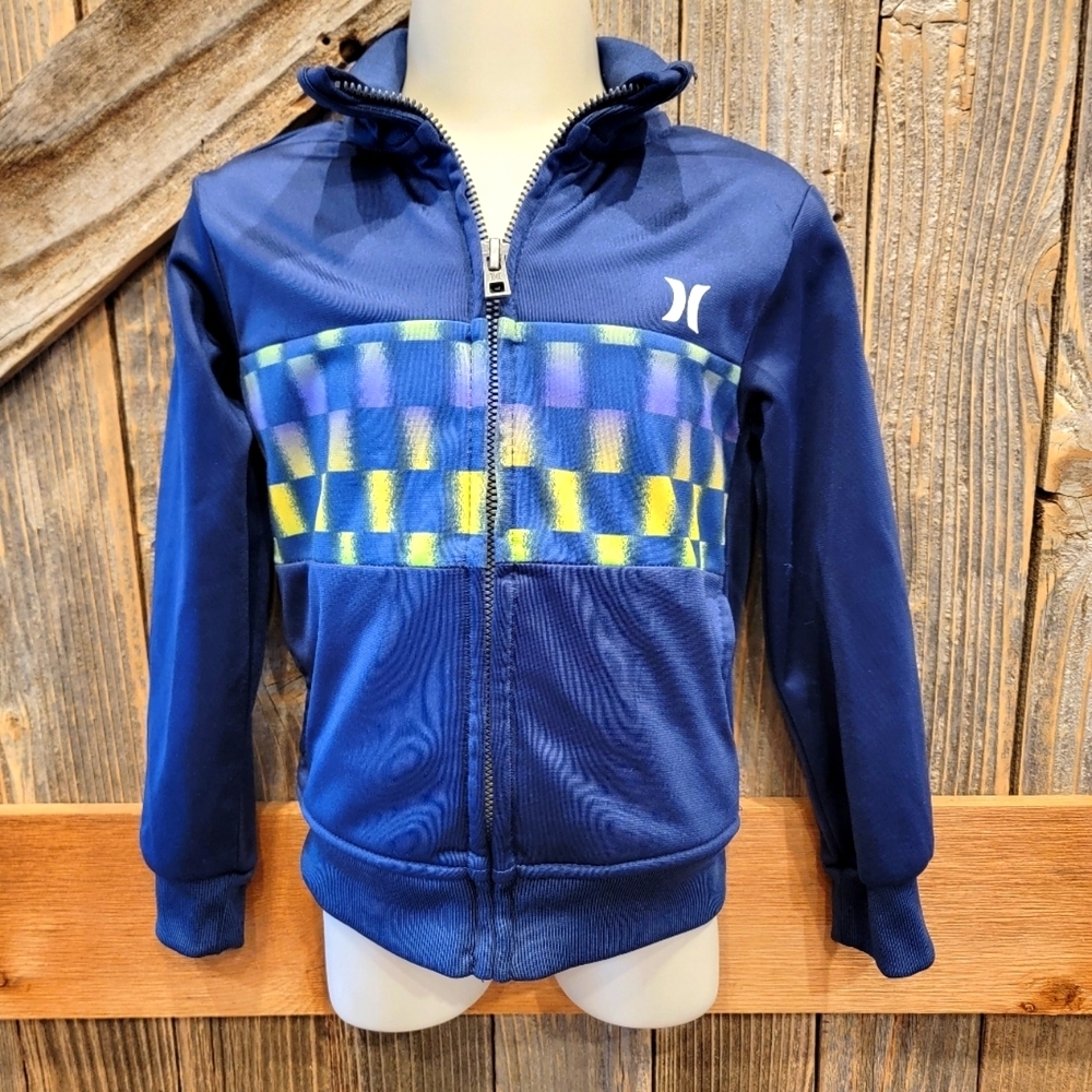 Hurley Toddler Full Zip Sweatshirt Navy Skate Pockets 2T